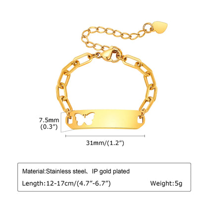 Cute Simple Style Butterfly 201 Stainless Steel 18K Gold Plated Bracelets In Bulk