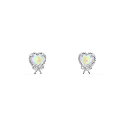 Cute Simple Style Castle Bear Heart Shape Plating Inlay Brass Zircon 18k Gold Plated Earrings