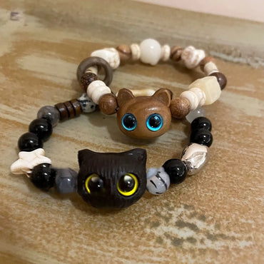 Cute Simple Style Cat Copper Beaded Bracelets