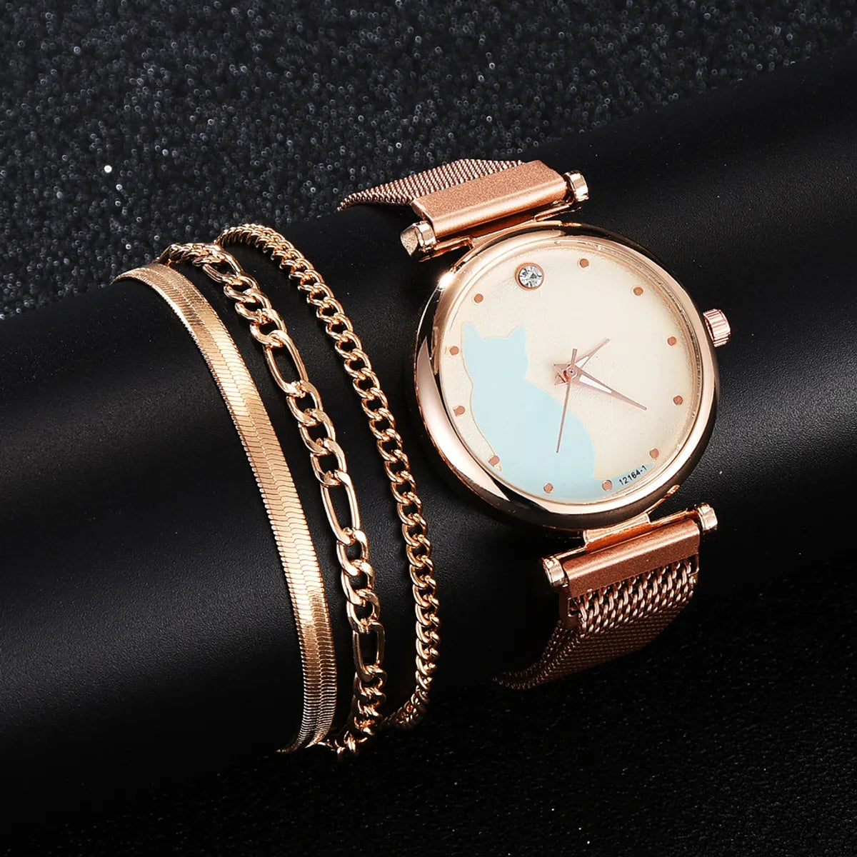 Cute Simple Style Cat Magnet Buckle Quartz Women'S Watches