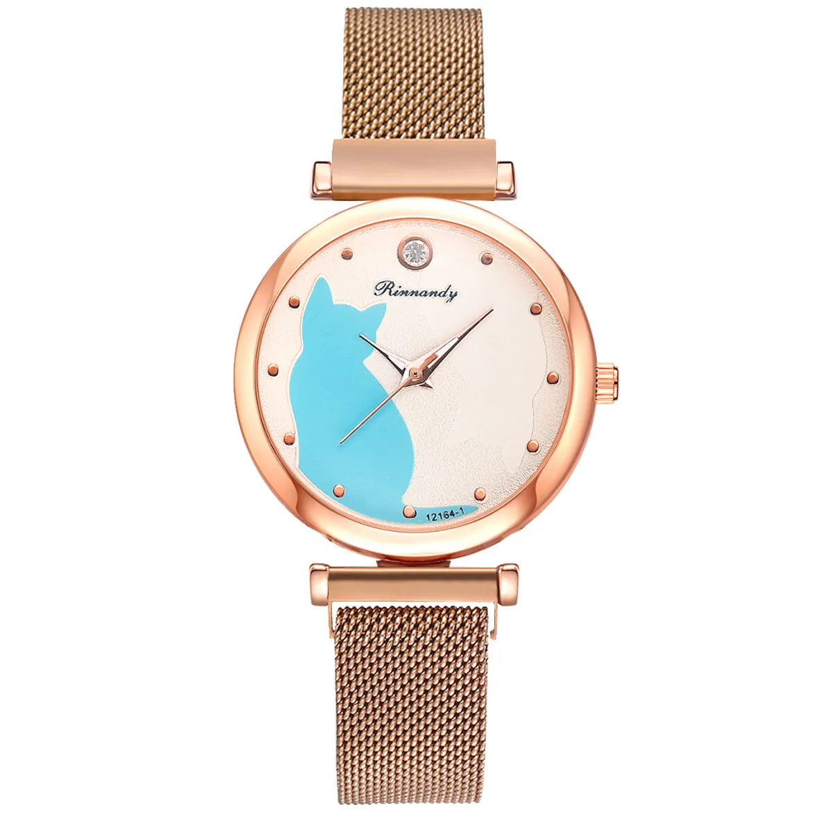 Cute Simple Style Cat Magnet Buckle Quartz Women'S Watches