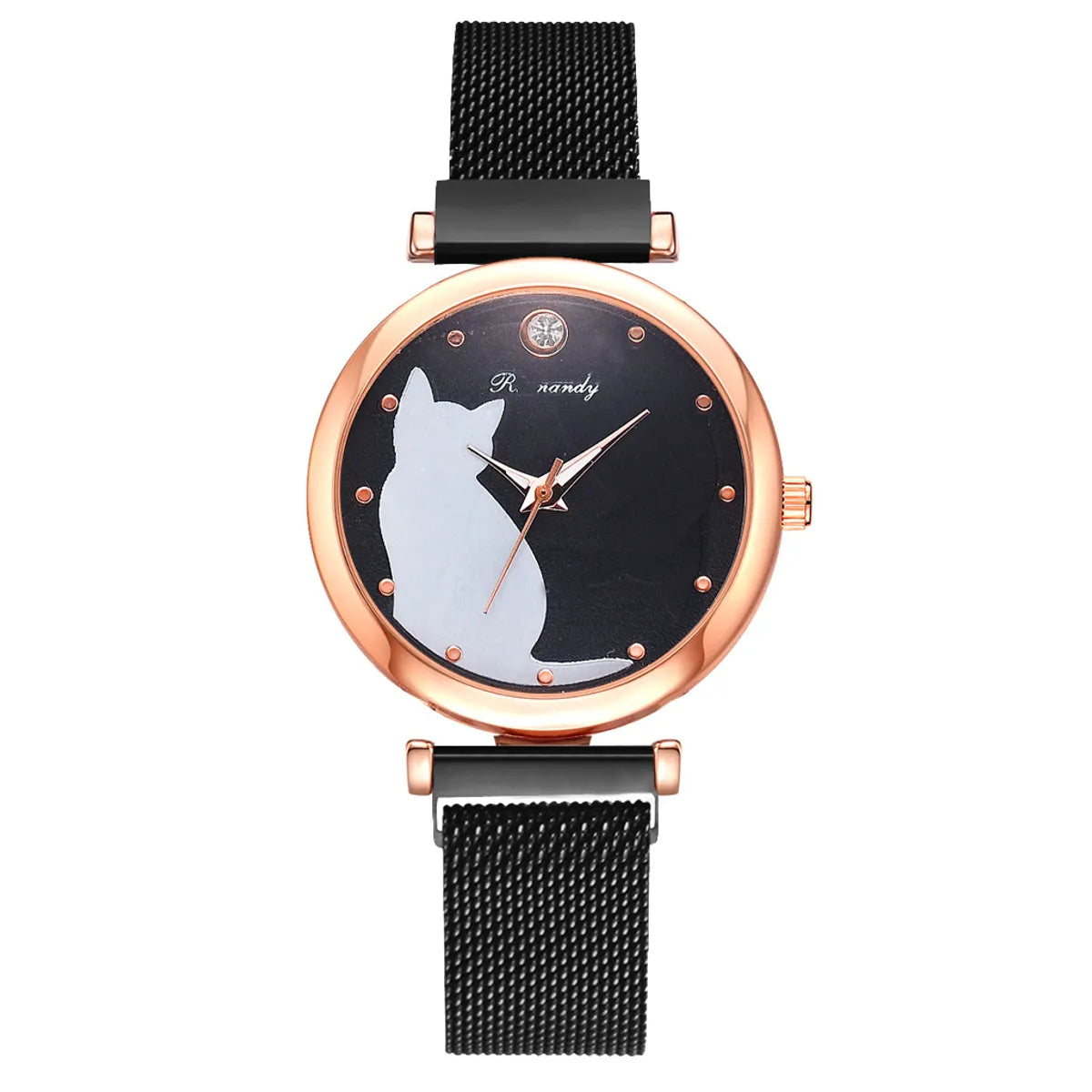 Cute Simple Style Cat Magnet Buckle Quartz Women'S Watches