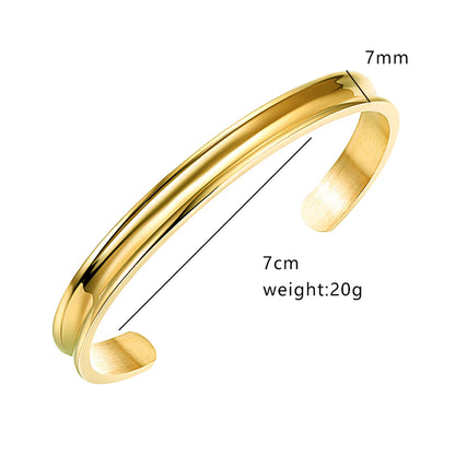 Cute Simple Style Classic Style C Shape Stainless Steel Plating Rose Gold Plated Gold Plated Women'S Men'S Bangle