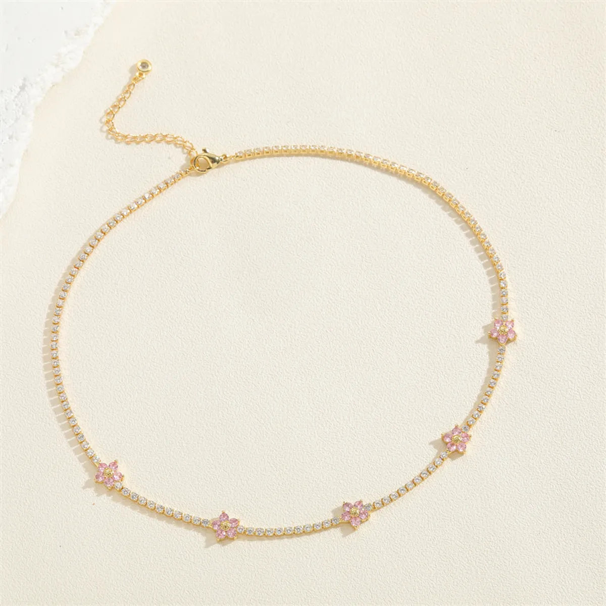 Cute Simple Style Classic Style Flower Brass Plating Chain 14k Gold Plated Choker