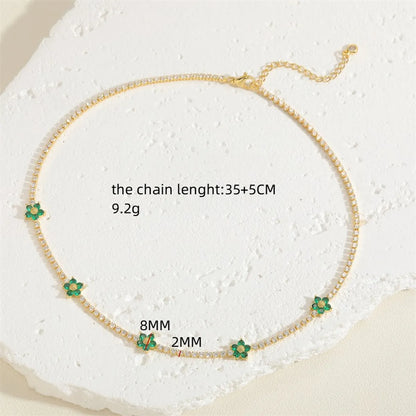 Cute Simple Style Classic Style Flower Brass Plating Chain 14k Gold Plated Choker