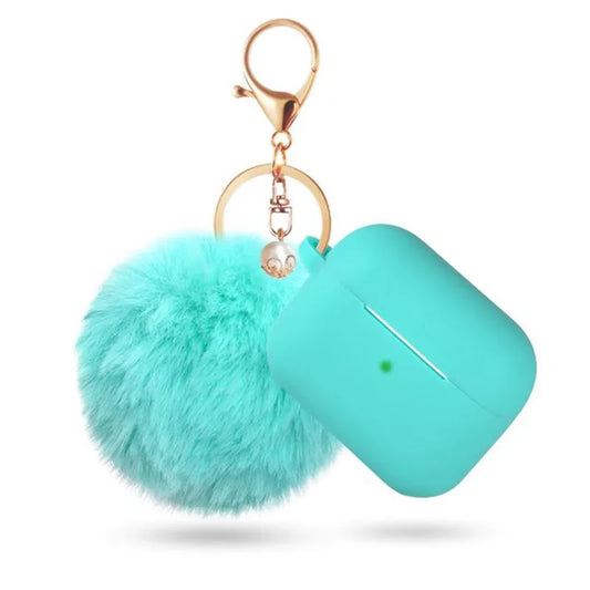 Cute Simple Style Classic Style Solid Color Plush Bluetooth Earbuds Case