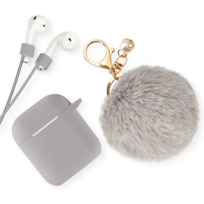 Cute Simple Style Classic Style Solid Color Plush Bluetooth Earbuds Case