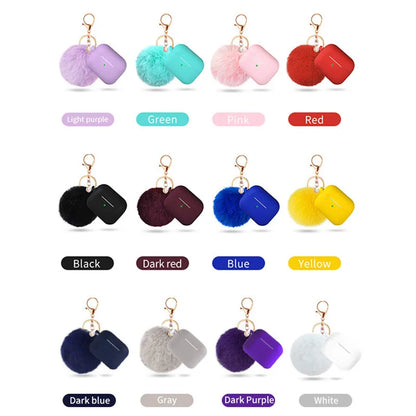 Cute Simple Style Classic Style Solid Color Plush Bluetooth Earbuds Case