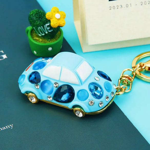 Cute Simple Style Color Block Resin Inlay Rhinestones Women'S Keychain