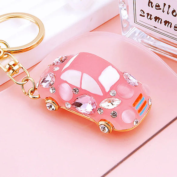 Cute Simple Style Color Block Resin Inlay Rhinestones Women'S Keychain