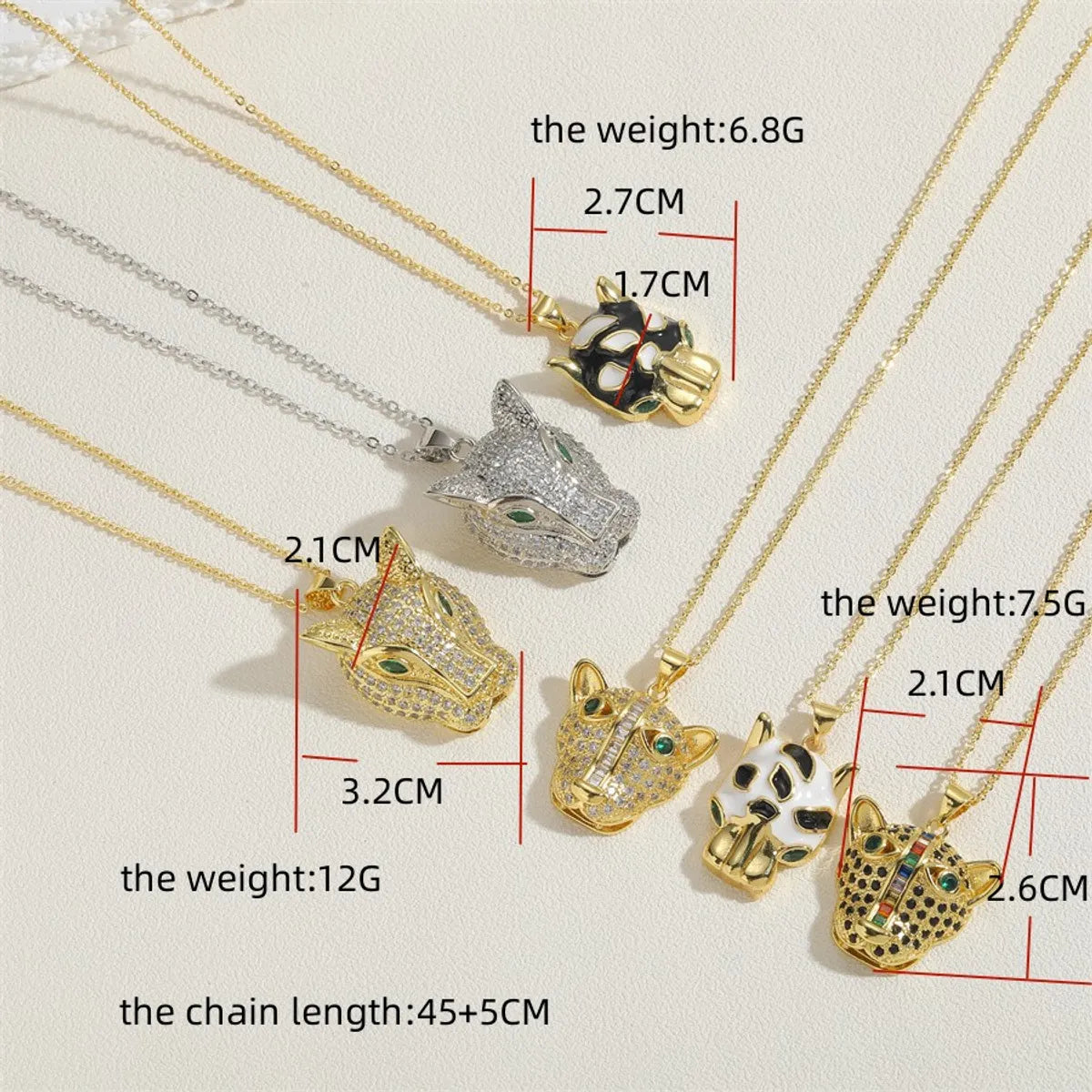 Cute Simple Style Commute Animal Copper Plating Inlay Zircon 14k Gold Plated White Gold Plated Pendant Necklace