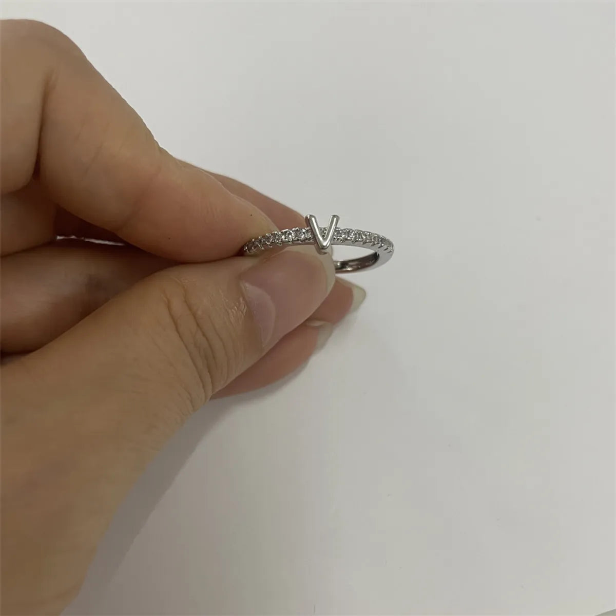 Cute Simple Style Commute Letter Copper Plating Inlay Zircon 14k Gold Plated White Gold Plated Open Rings