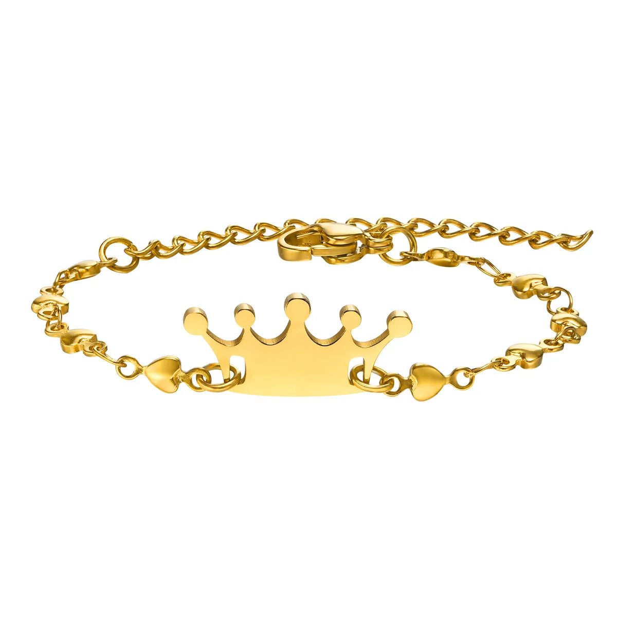 Cute Simple Style Crown 201 Stainless Steel Patchwork Girl'S Bracelets