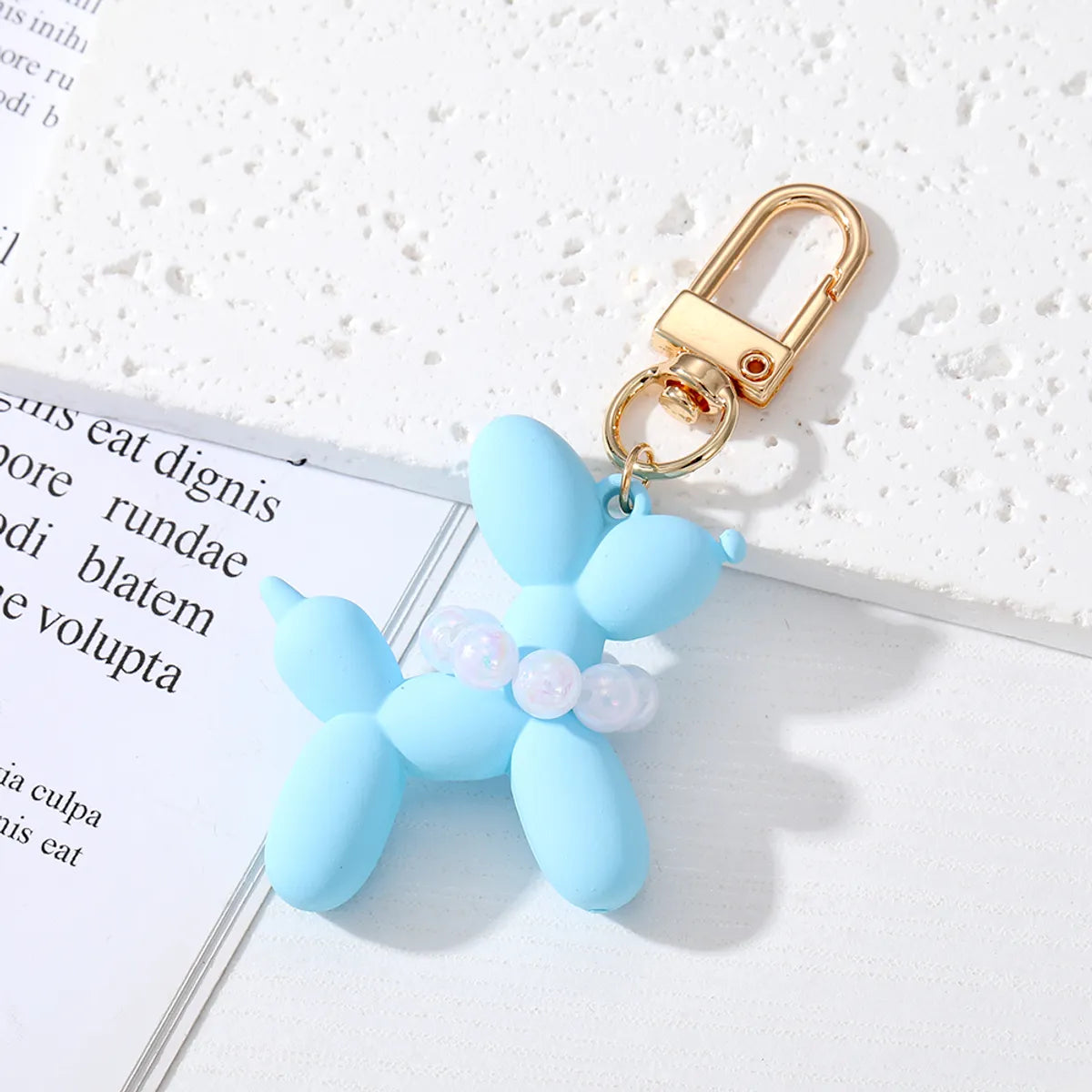 Cute Simple Style Dog Plastic Pearl Bag Pendant Keychain