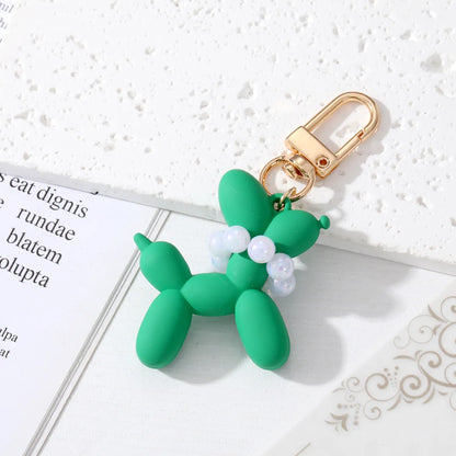 Cute Simple Style Dog Plastic Pearl Bag Pendant Keychain