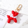 Cute Simple Style Dog Plastic Pearl Bag Pendant Keychain