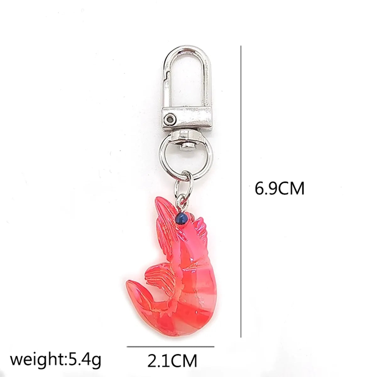 Cute Simple Style Fruit Shrimp Resin Bag Pendant Keychain