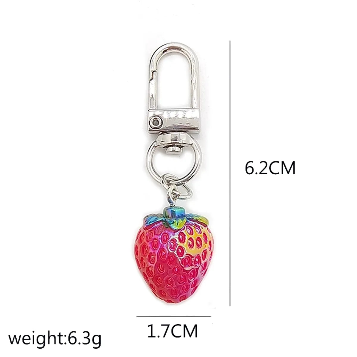 Cute Simple Style Fruit Shrimp Resin Bag Pendant Keychain