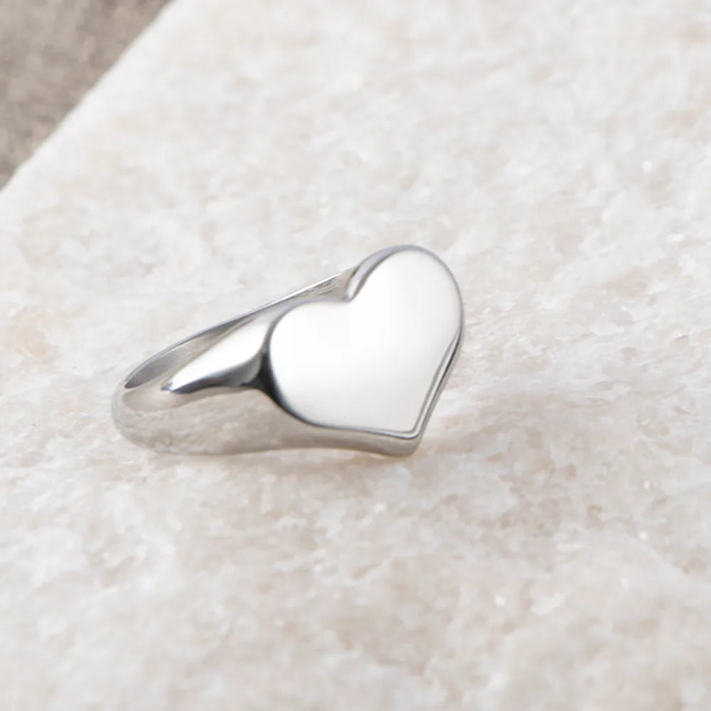 Wholesale Jewelry Cute Simple Style Heart Shape 304 Stainless Steel None None Rings