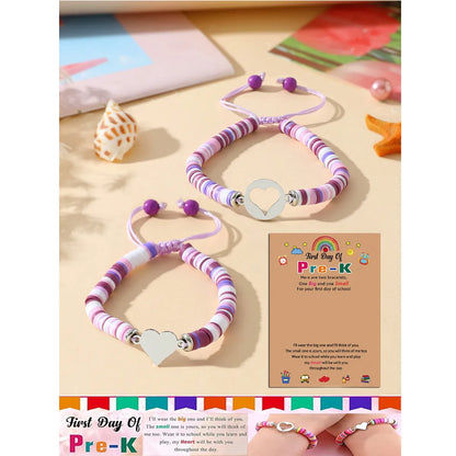 Cute Simple Style Heart Shape 304 Stainless Steel Stone Soft Clay Wholesale Drawstring Bracelets