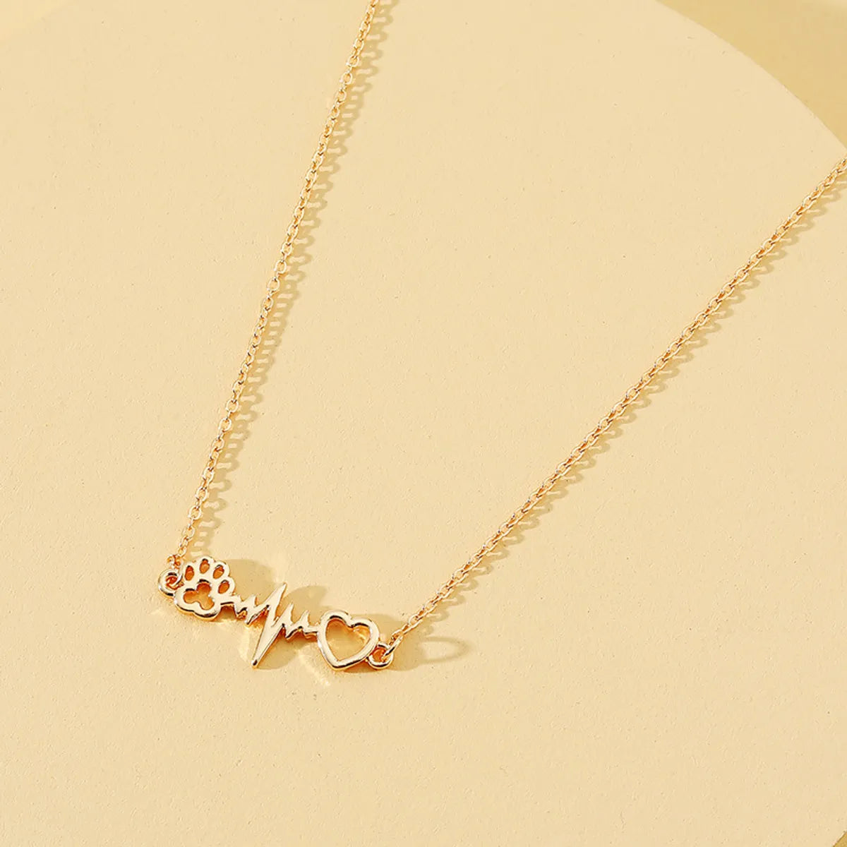 Cute Simple Style Heart Shape Alloy Plating Gold Plated Women's Necklace