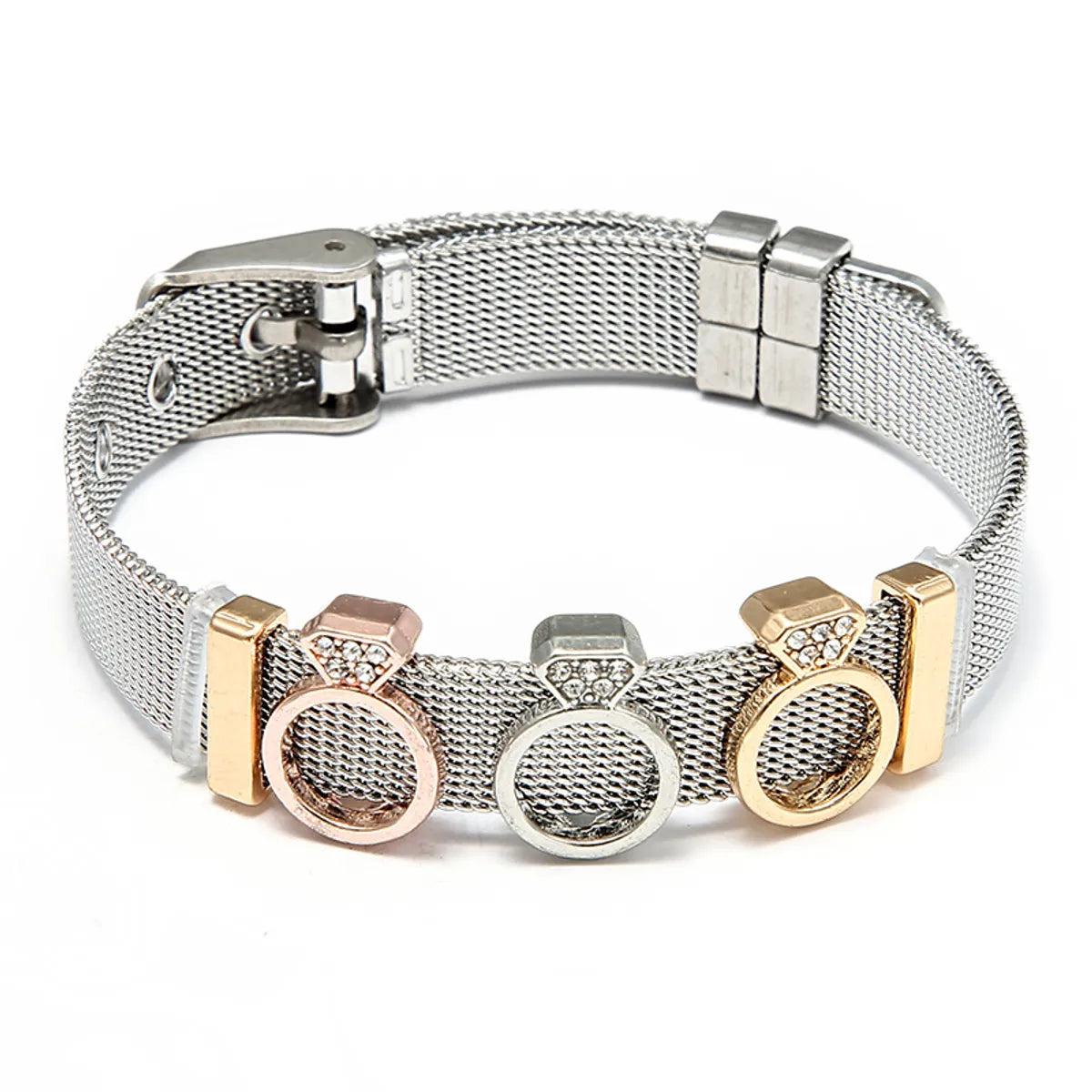 Cute Simple Style Heart Shape Titanium Steel Bracelets In Bulk