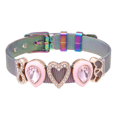 Cute Simple Style Heart Shape Titanium Steel Bracelets In Bulk