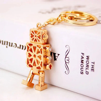 Cute Simple Style Robot Zinc Alloy Plating Inlay Rhinestones Women'S Bag Pendant Keychain