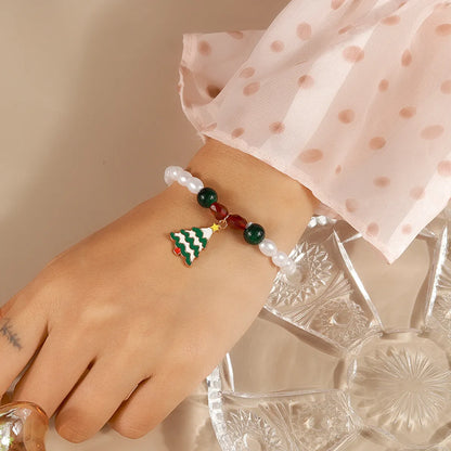 Cute Simple Style Santa Claus Artificial Pearl Wholesale Bracelets