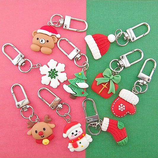 Cute Simple Style Snowman Snowflake Elk Alloy Resin Christmas Keychain