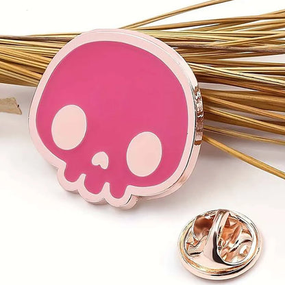 Cute Skull Alloy Metal Enamel Unisex Brooches