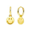 Cute Smiley Face Geometric U Shaped Earrings For Women With Silver Needle And Copper Electroplated Design