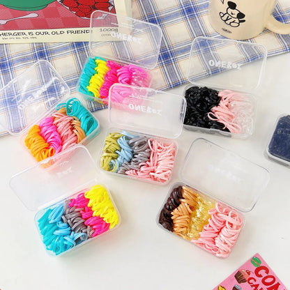 Cute Solid Color Cloth Rubber Band 1 Set