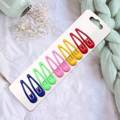 Cute Solid Color Plastic Hair Clip 1 Set