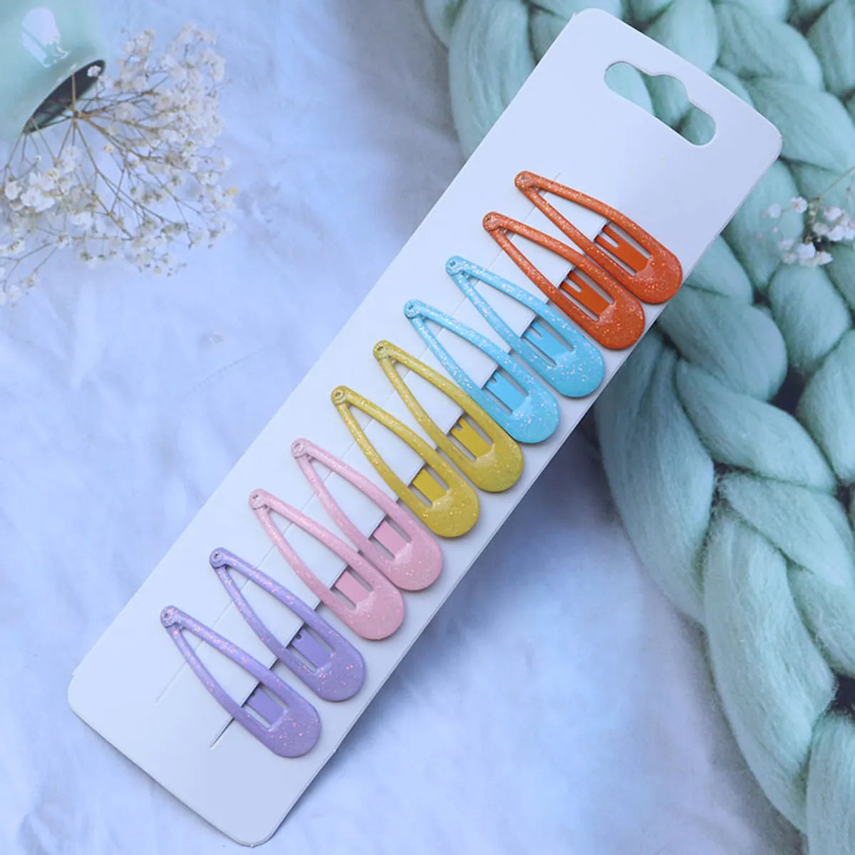 Cute Solid Color Plastic Hair Clip 1 Set