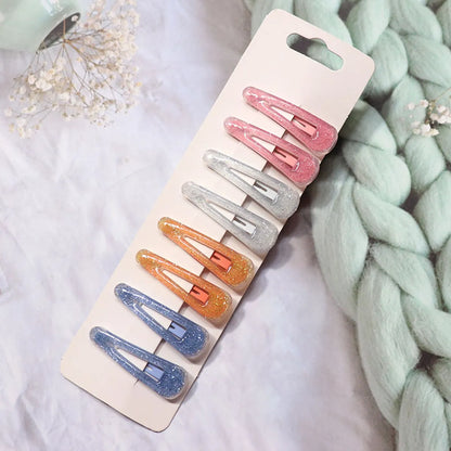 Cute Solid Color Plastic Hair Clip 1 Set