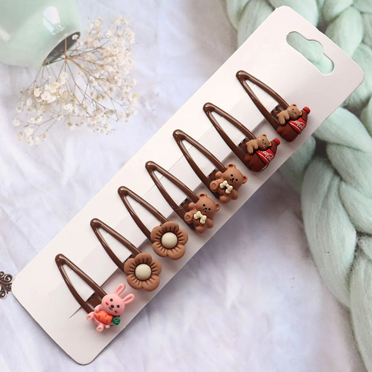 Cute Solid Color Plastic Hair Clip 1 Set