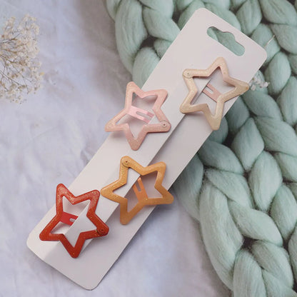 Cute Solid Color Plastic Hair Clip 1 Set