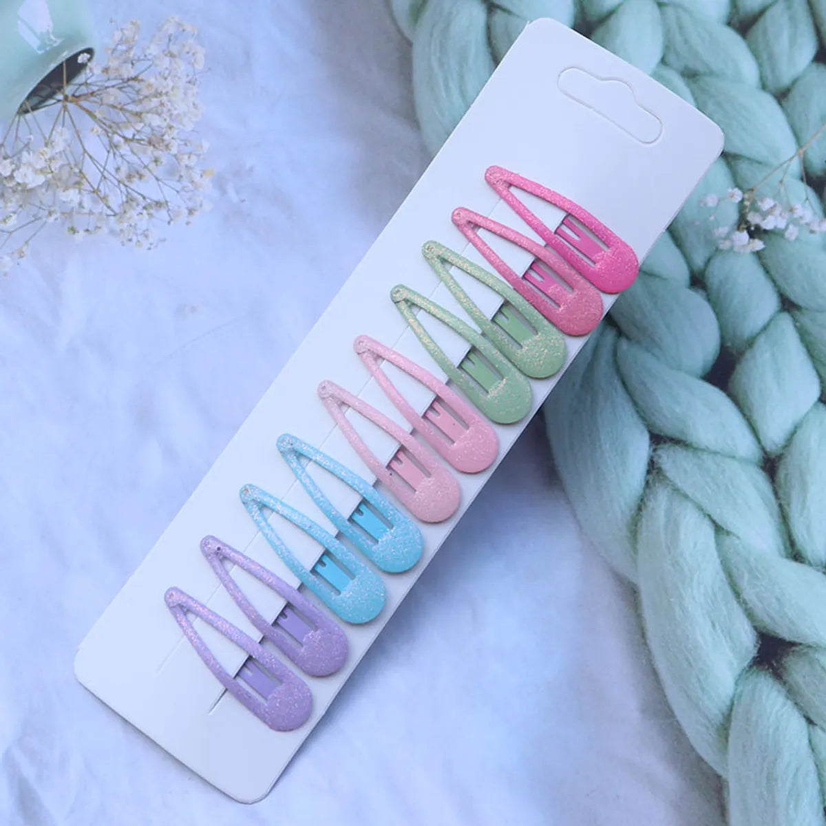 Cute Solid Color Plastic Hair Clip 1 Set