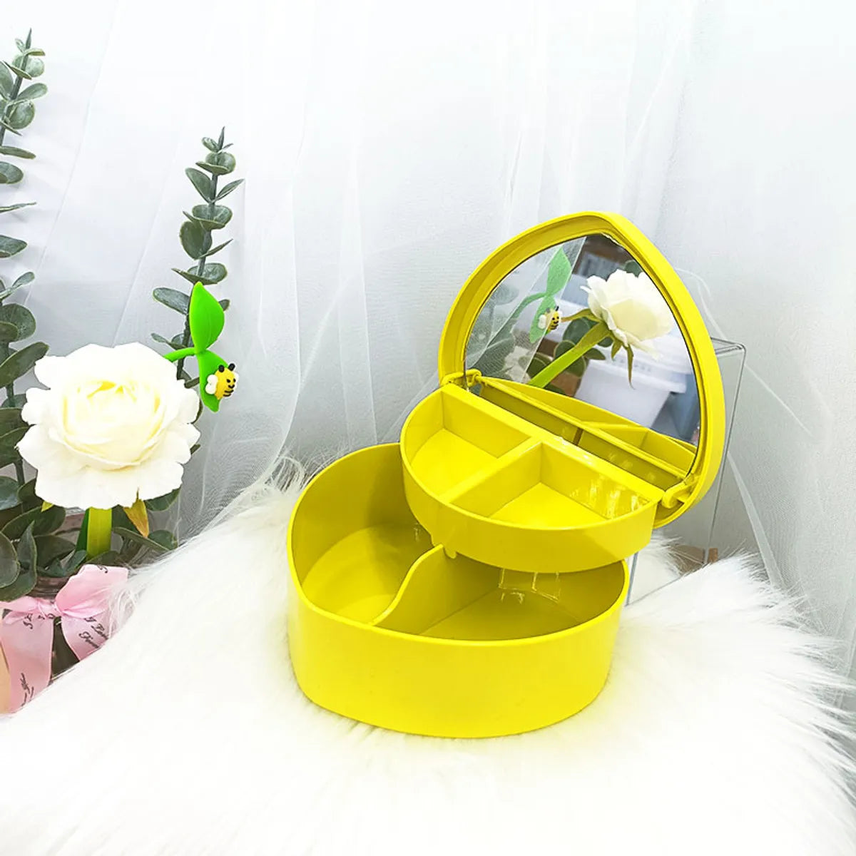 Cute Solid Color Plastic Jewelry Boxes