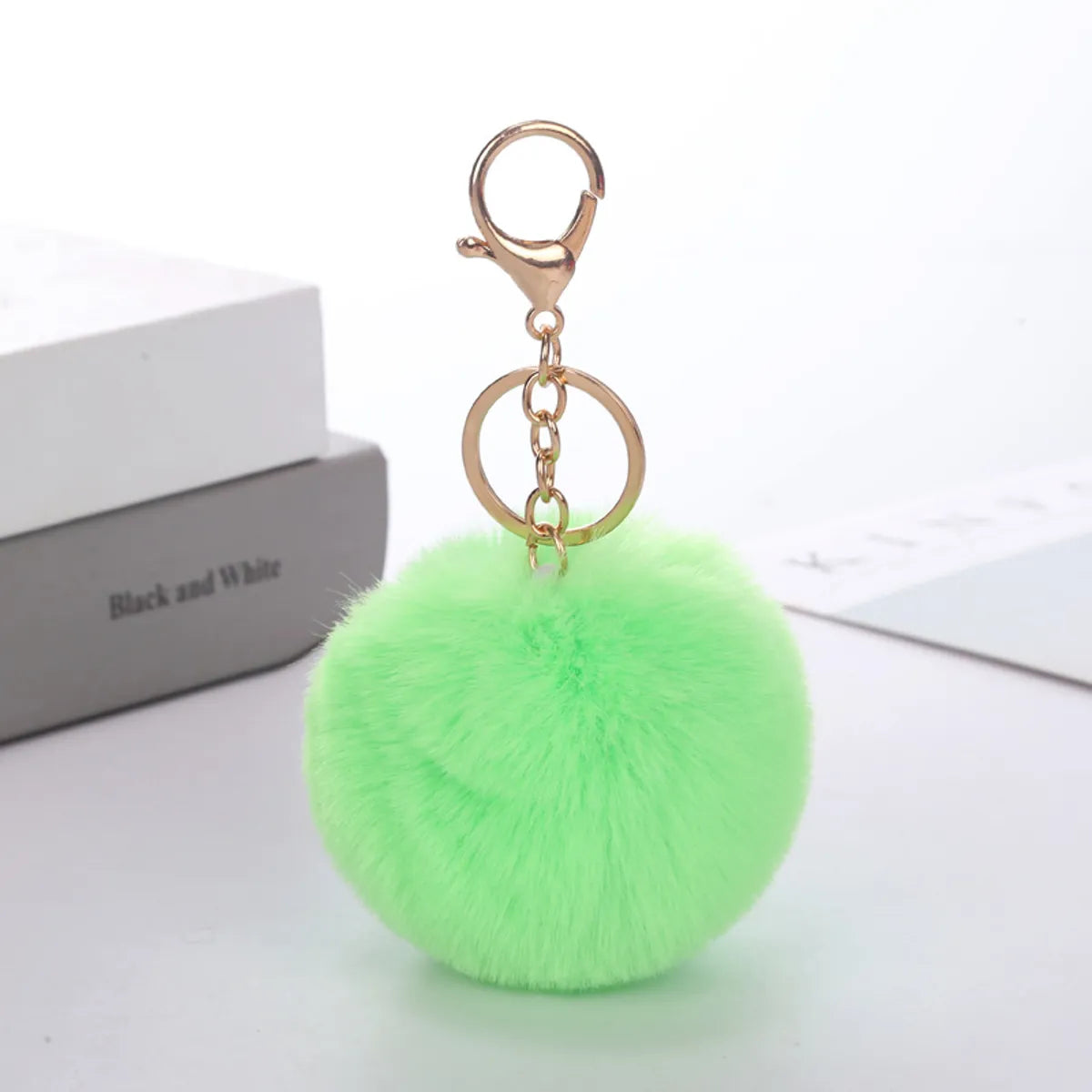 Cute Solid Color Plush Flocking Keychain