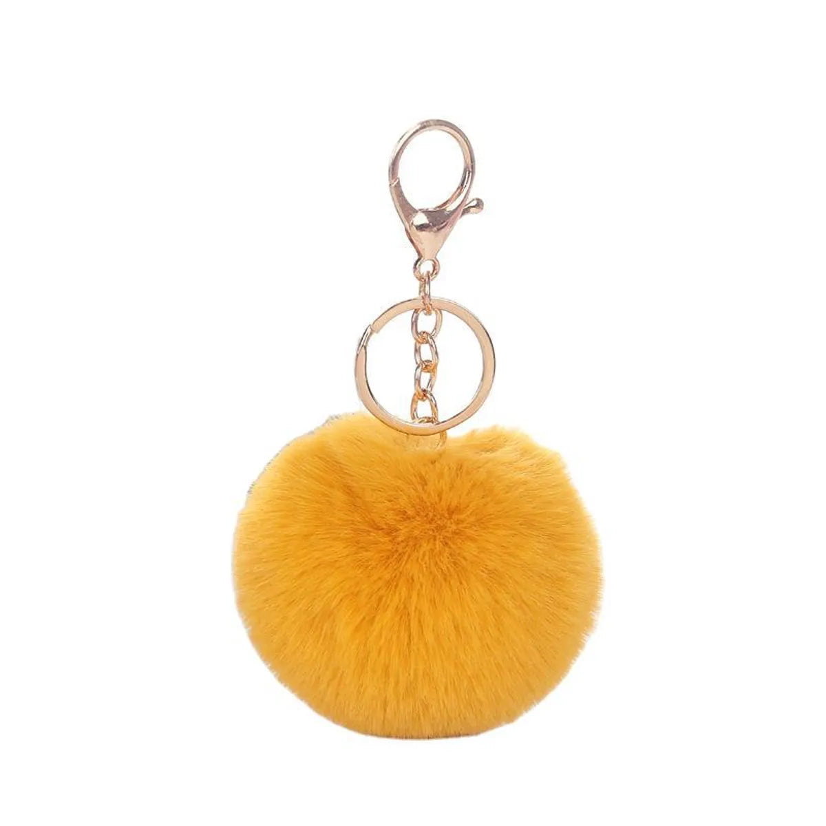 Cute Solid Color Plush Flocking Keychain