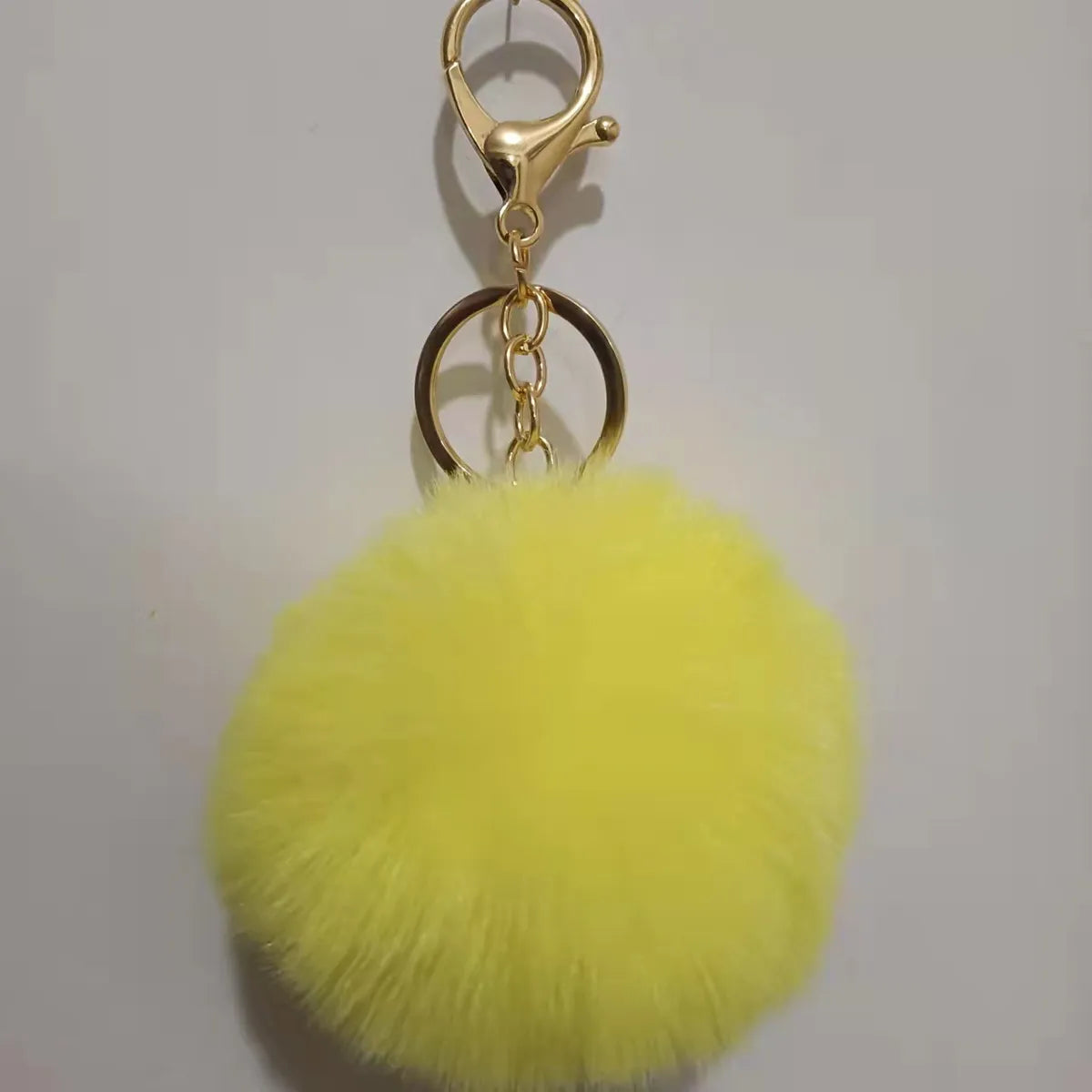 Cute Solid Color Plush Flocking Keychain