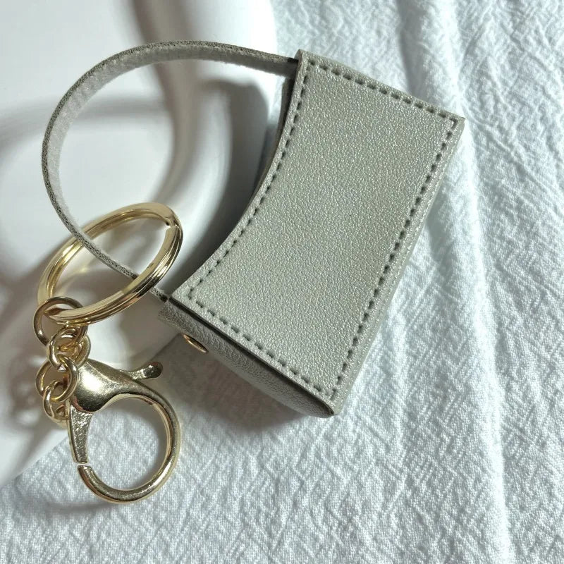 Cute Solid Color Pu Leather Keychain