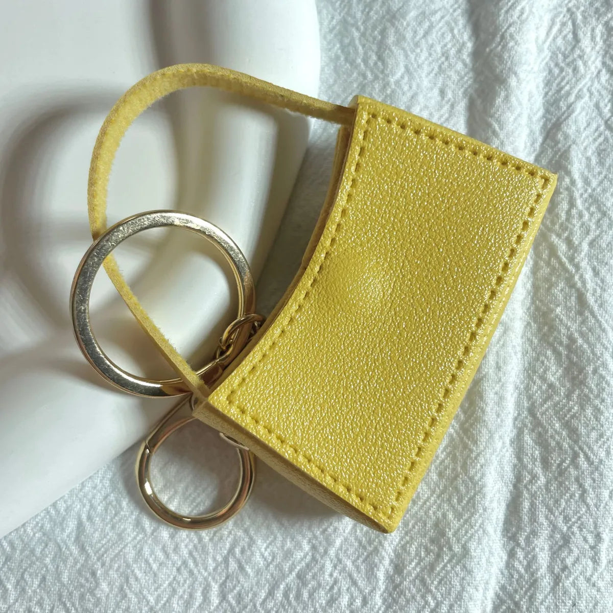 Cute Solid Color Pu Leather Keychain