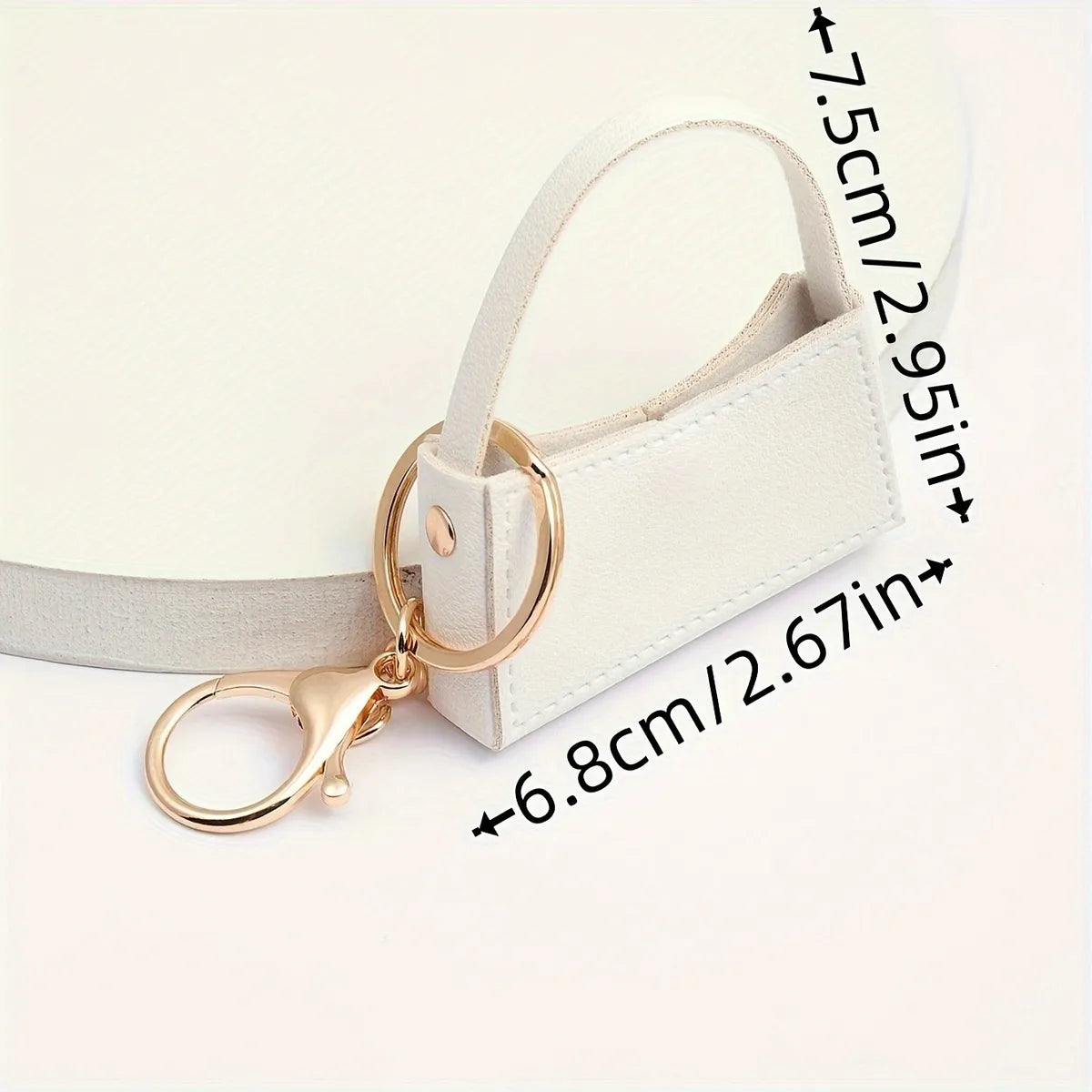 Cute Solid Color Pu Leather Keychain