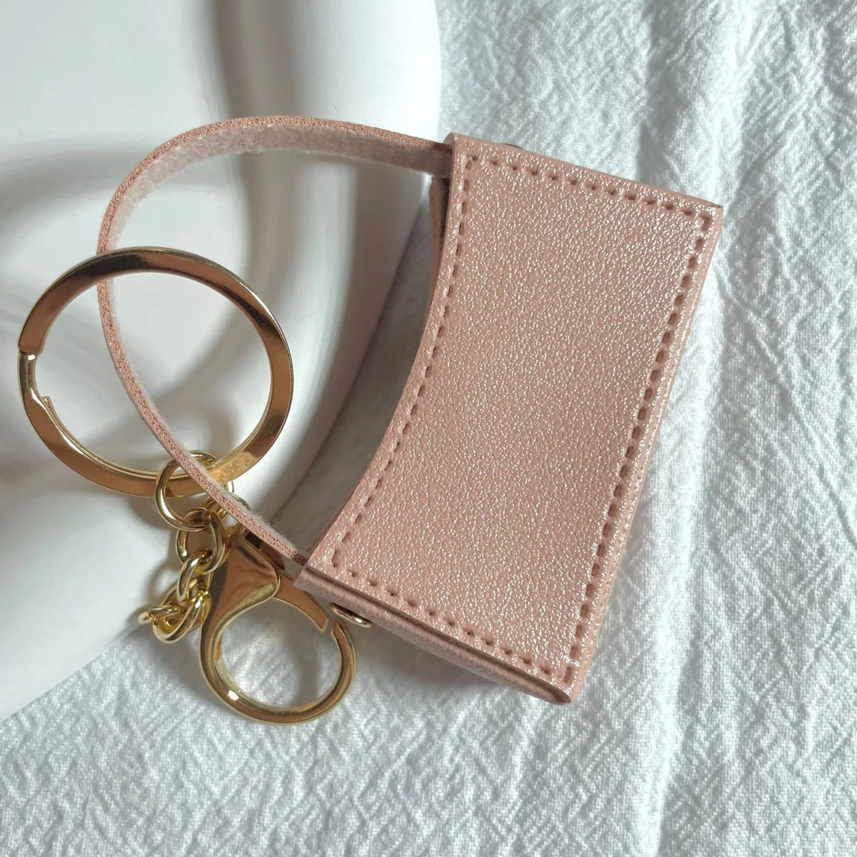 Cute Solid Color Pu Leather Keychain