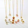 Cute Stainless Steel Pendant Necklace And Earrings Set With Fries Letter T Heart And Christmas Tree Charms