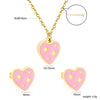 Cute Stainless Steel Pendant Necklace And Earrings Set With Fries Letter T Heart And Christmas Tree Charms
