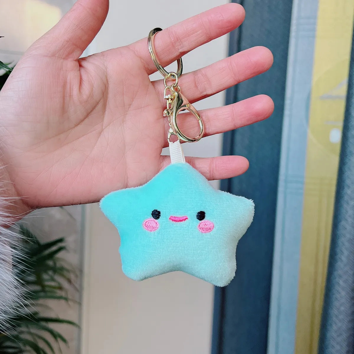 Cute Star  Face Pp Cotton Unisex Bag Pendant Keychain